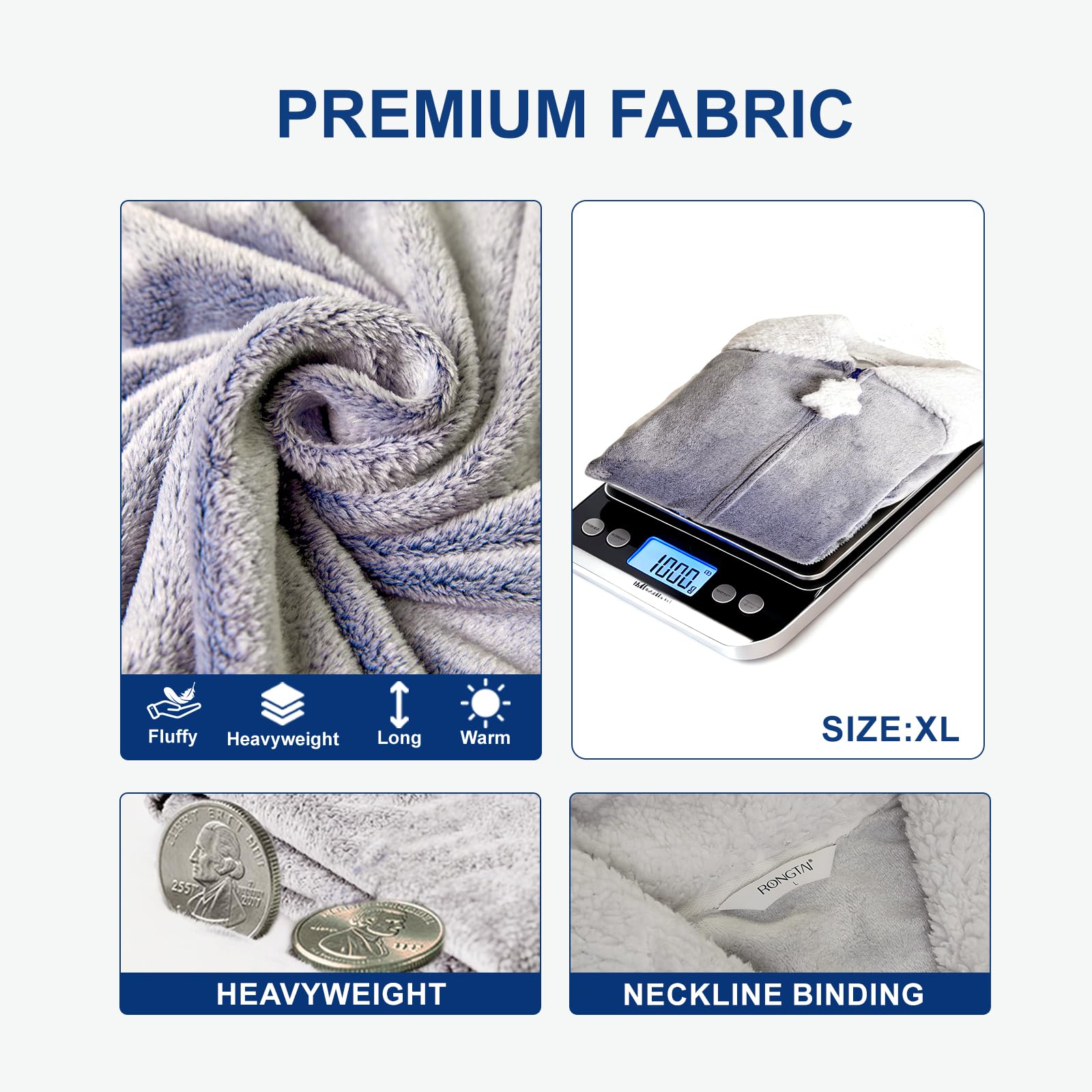 Free Shipping Womens Mens Hooded Loungewear Gown Lovey Blanket Wearable Blanket Hoodie Oversized