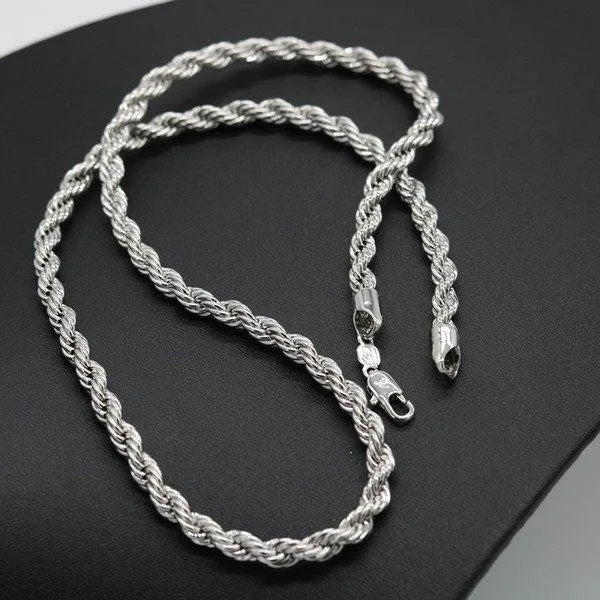 New Fashion Madonna Sterling Silver S925 Rope Chain Necklace Moissanite for Certified Gold/Silver/Rose Gold Plated Hip Hop Music