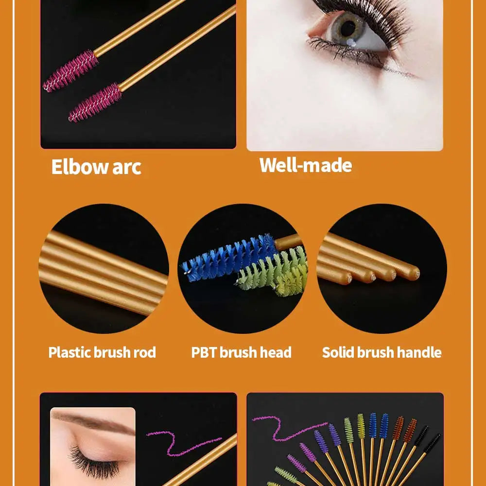 50Pcs Eyelashes Extension Disposable Makeup Eyebrow Brush Mascara Wand Applicator Eye Lashes Cosmetic Brush Set Makeup Tool