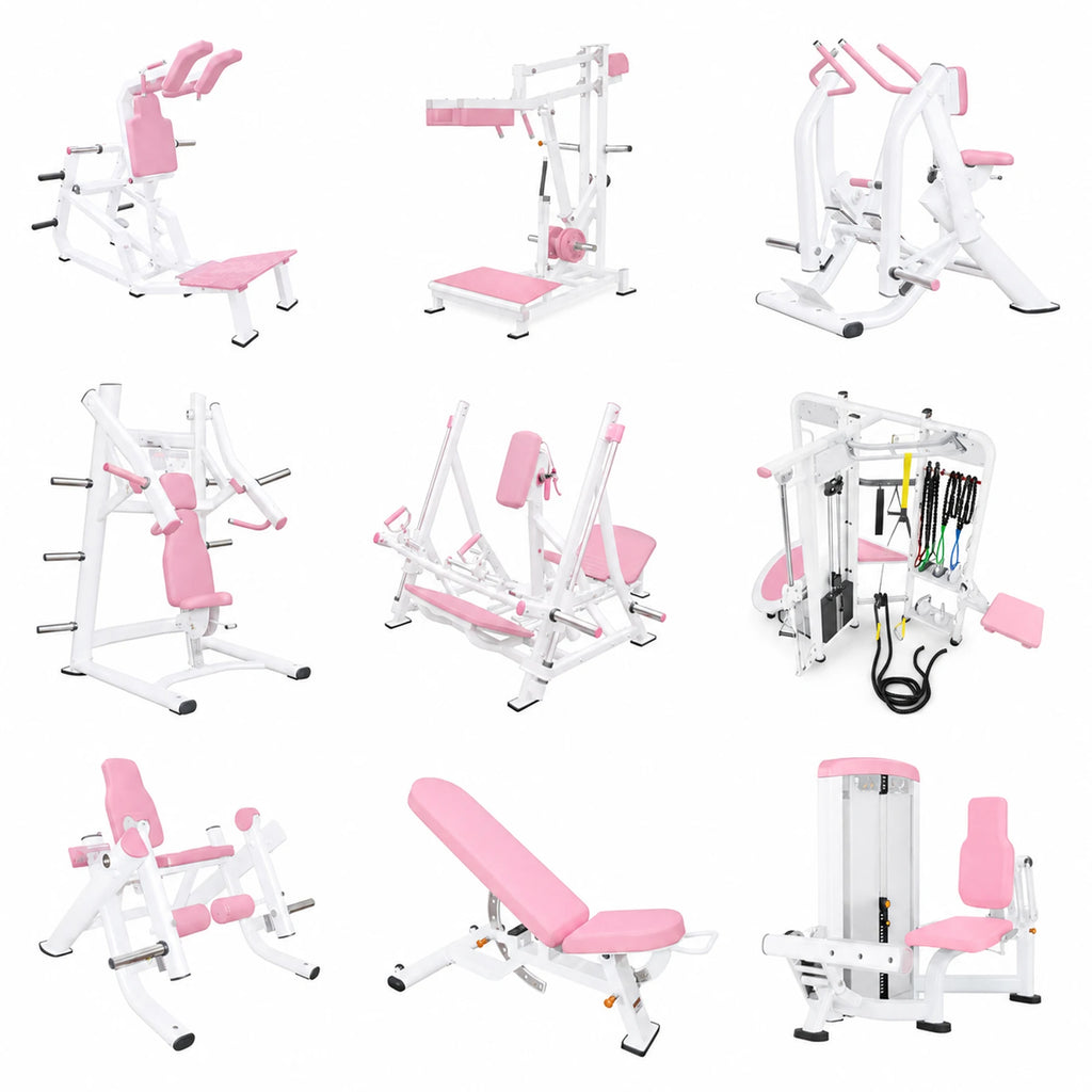 Gym Project Solution Professional Complete pink Gym Equipment Machines Wholesale by Plate Loaded Gym Equipment Legs for Woman