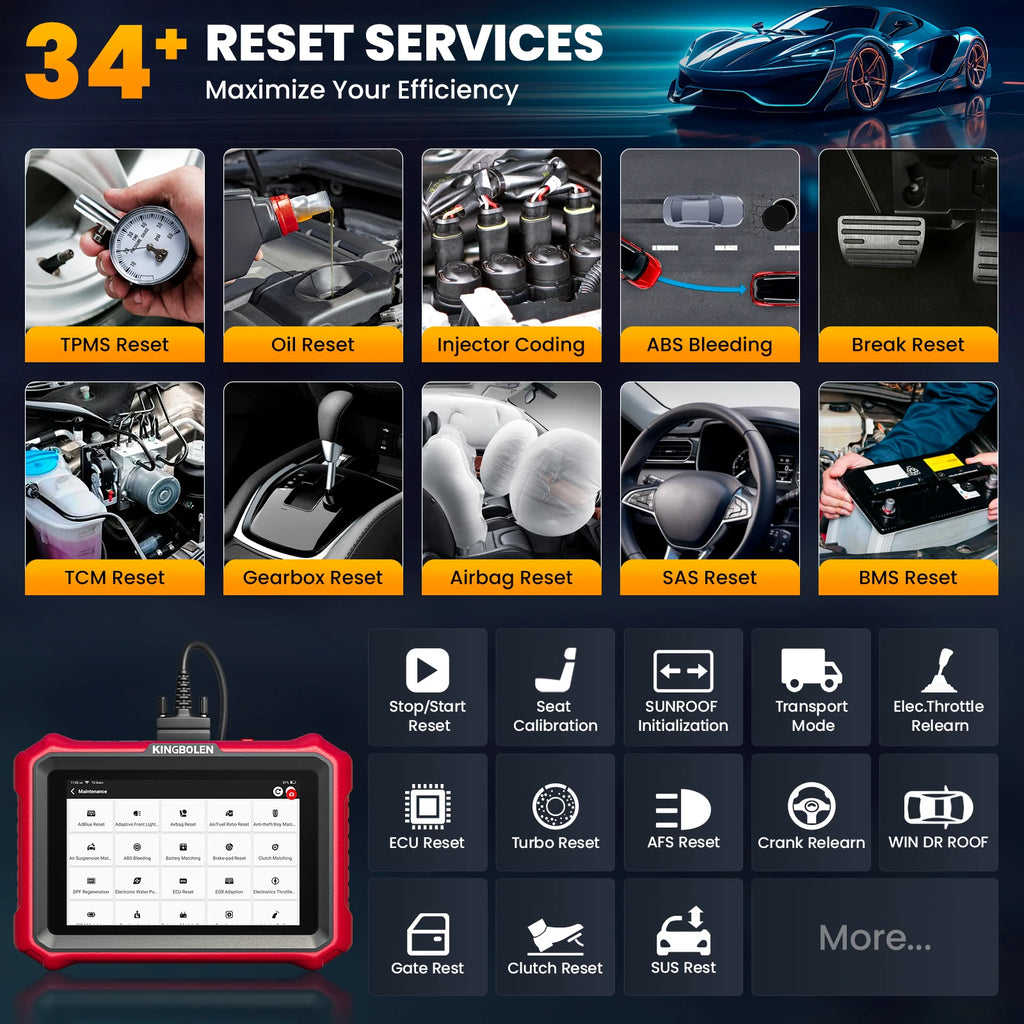 USA EU Warehouse Kingbolen K8 Elite Full Systems Bidirectional Scan Tool Wired OBD2 Scanner Car Scanner Free Update