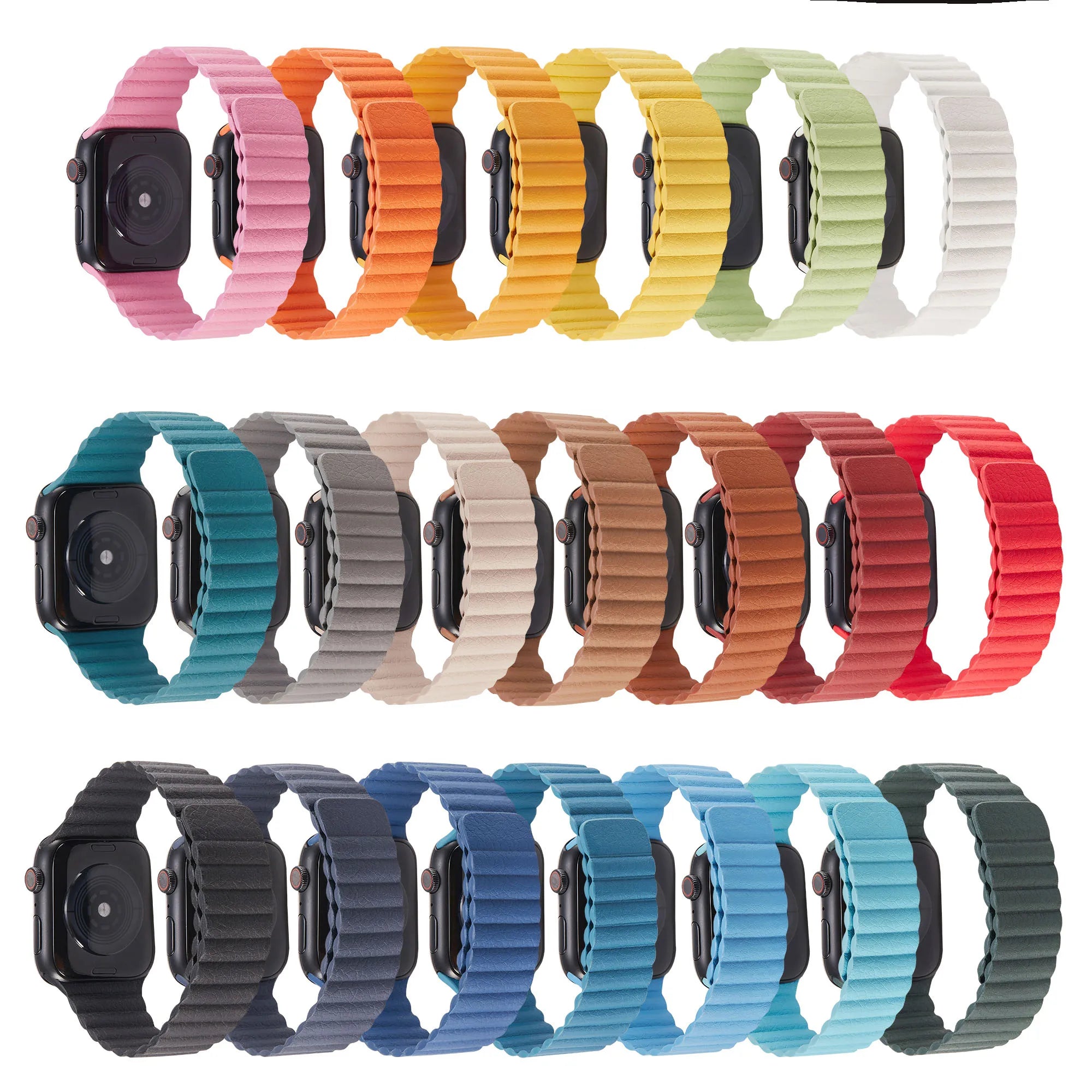 Dropshopping Leather Links for IWatch Band 45mm 41mm 44mm 40mm Magnetic Loop Bracelet for Iwatch Series 8 7 SE 6 5 4 3 Strap