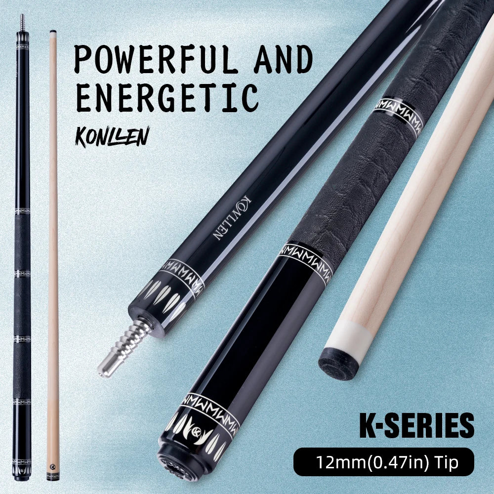 For KL-YG1 YG1 Series High Quality Maple Pool Cue Stick Customizable Center Joint 147cm 3/8*8 Stainless Steel Joint 12.5mm