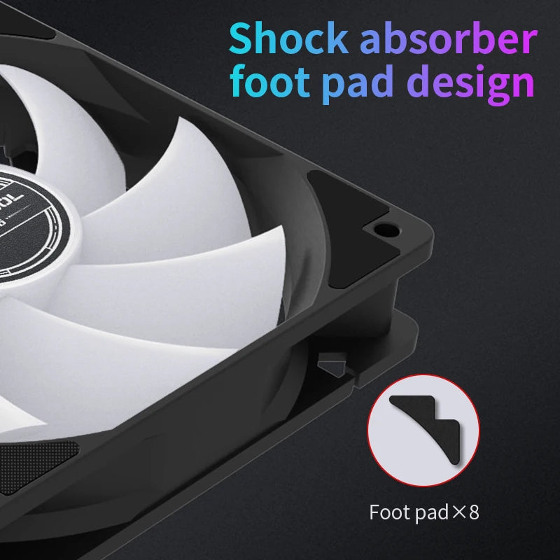 Lovingcool Computer PC Case Fan 12cm PC Luminous Led Cooling RGB Silent LED Plastic Cooling Fan for Computer Case