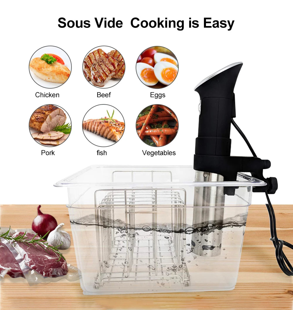 Stainless Steel Sous Vide Rack and 11L Sous Vide Cooker Containers Detachable Dividers Separator for Immersion Circulators