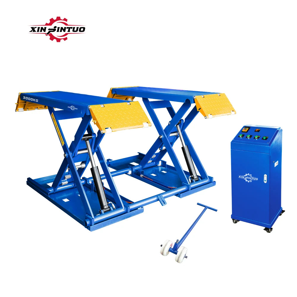 Xinjintuo CE Car Hoist 3.0T Auto Lifter on Ground Scissor Lift Car Elevator