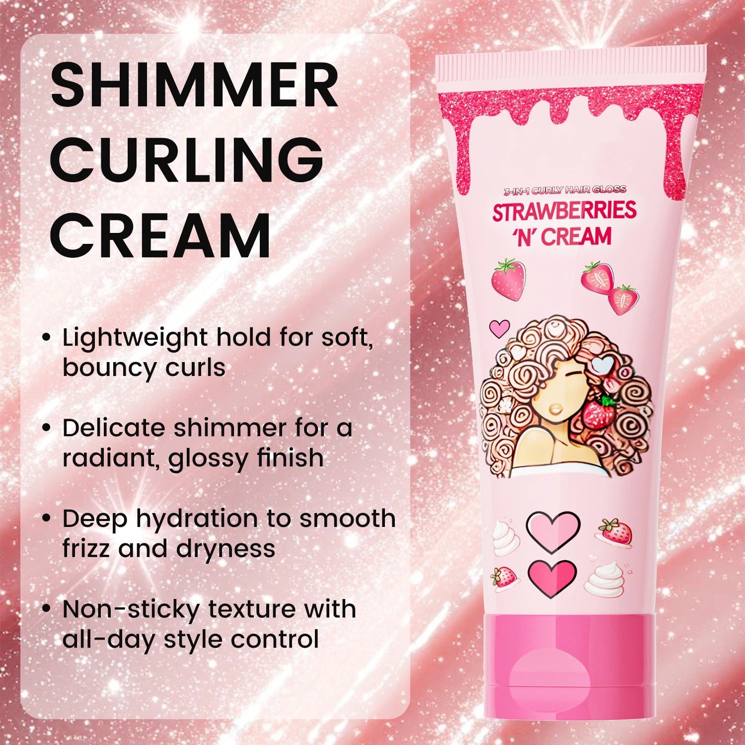 Free Shipping 3 in 1 Hair Styling Cream Curl Shine Enhancer Lightweight Moisturizer Nourishing Definition