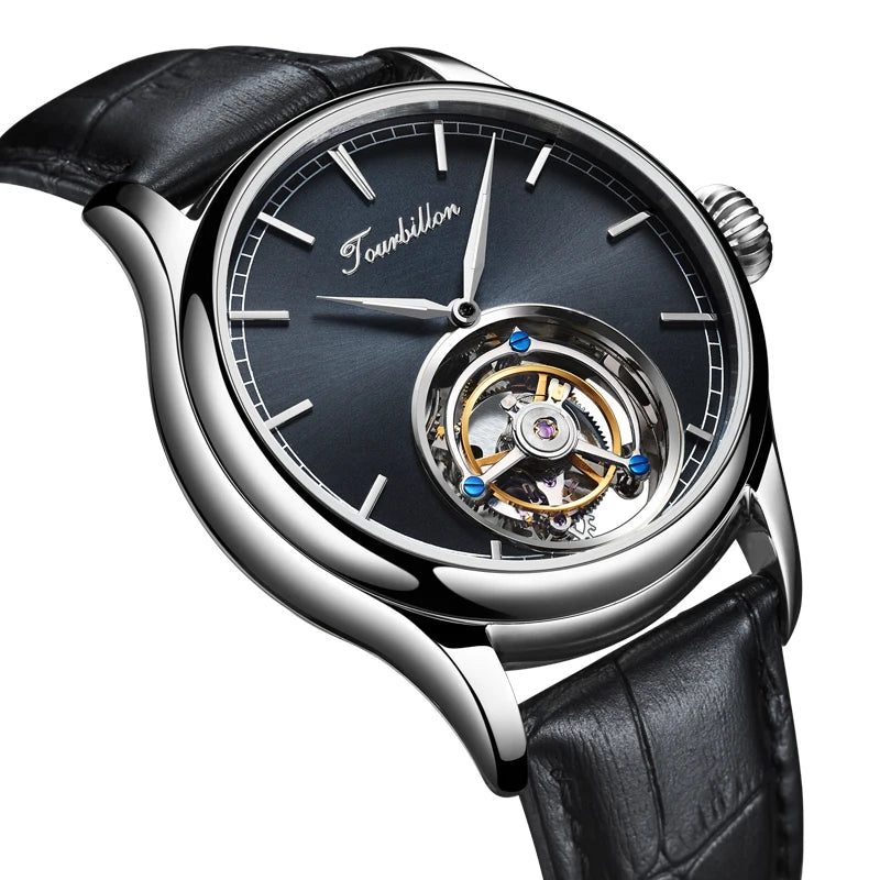 Montre Homme Original Brand Aesop 7005G Luxury Men Mechanical Watch Hollow Out Skeleton Tourbillon Watches