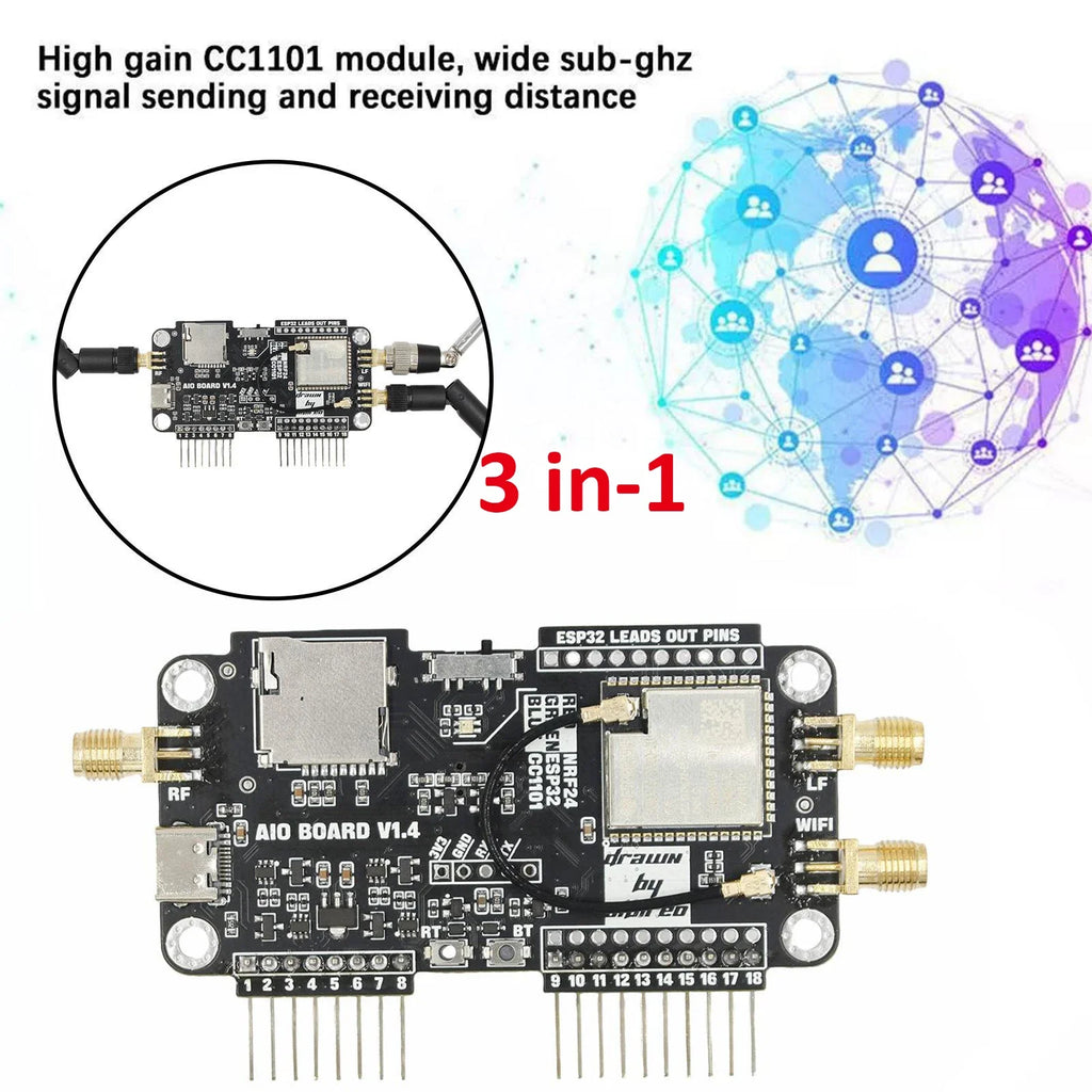 For Flipper zero WiFi 3 in 1 Multi Board NRF24+ESP32 Expansion CC1101 Flipper0 Multifunctional Modification Development Module