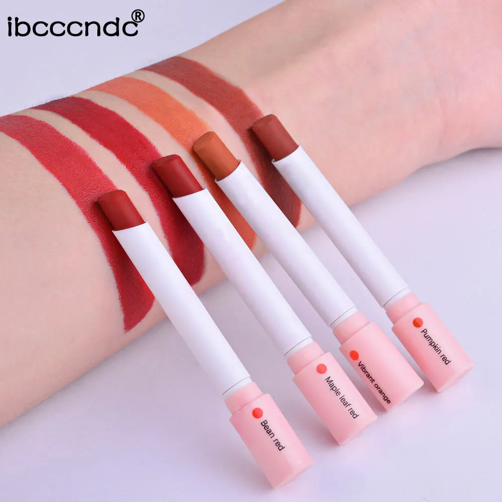 4-Color Matte Waterproof Lipstick Set – Long-Wearing