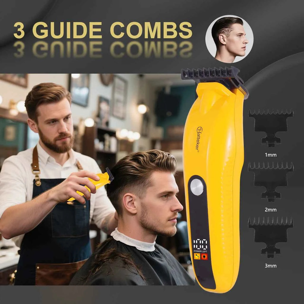Hatteker Cordless Barber for Clippers LED Display Stainless Steel USB Household Beard Trimming Hair Cutting
