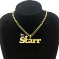 QIUHAN Bespoke Children Necklace Custom Crowned Child Name Jewellery Set