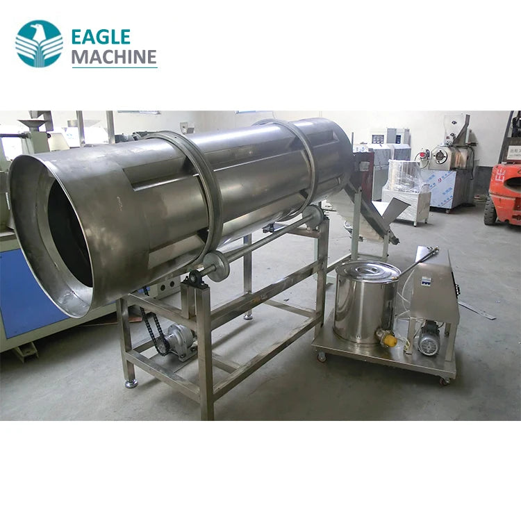 New Snack Food Steel Drum Flavoring Coating Line/Sprayer Seasoning Machine