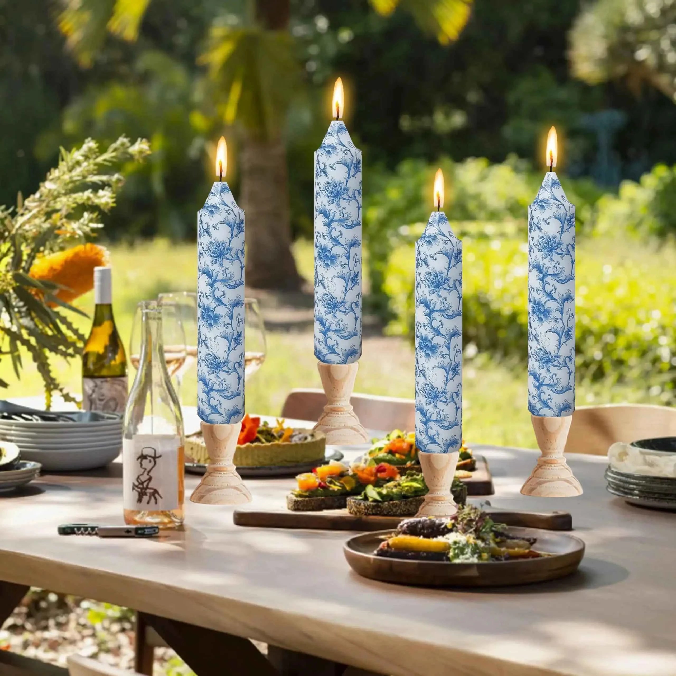 7Inch Pillar Candles Handmade Unscented 4PCS Small Taper Candle Sticks for Festive Parties Wedding Home Decor
