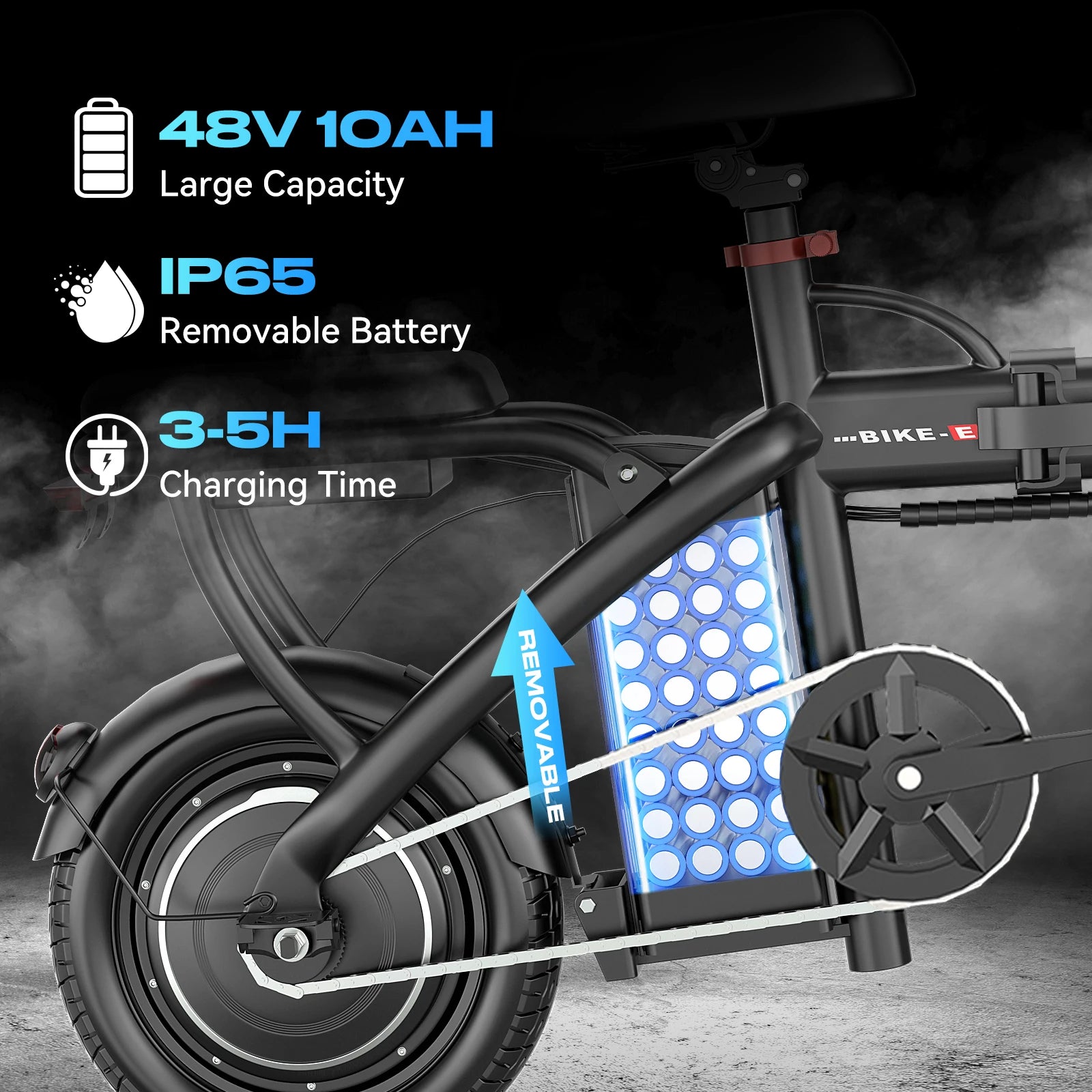 US Warehouse 500W 10Ah 25MPH 30Miles 14 Inch Foldable Electric Bike Cheap Mini Rear Drive 500W Lithium Battery City Folding