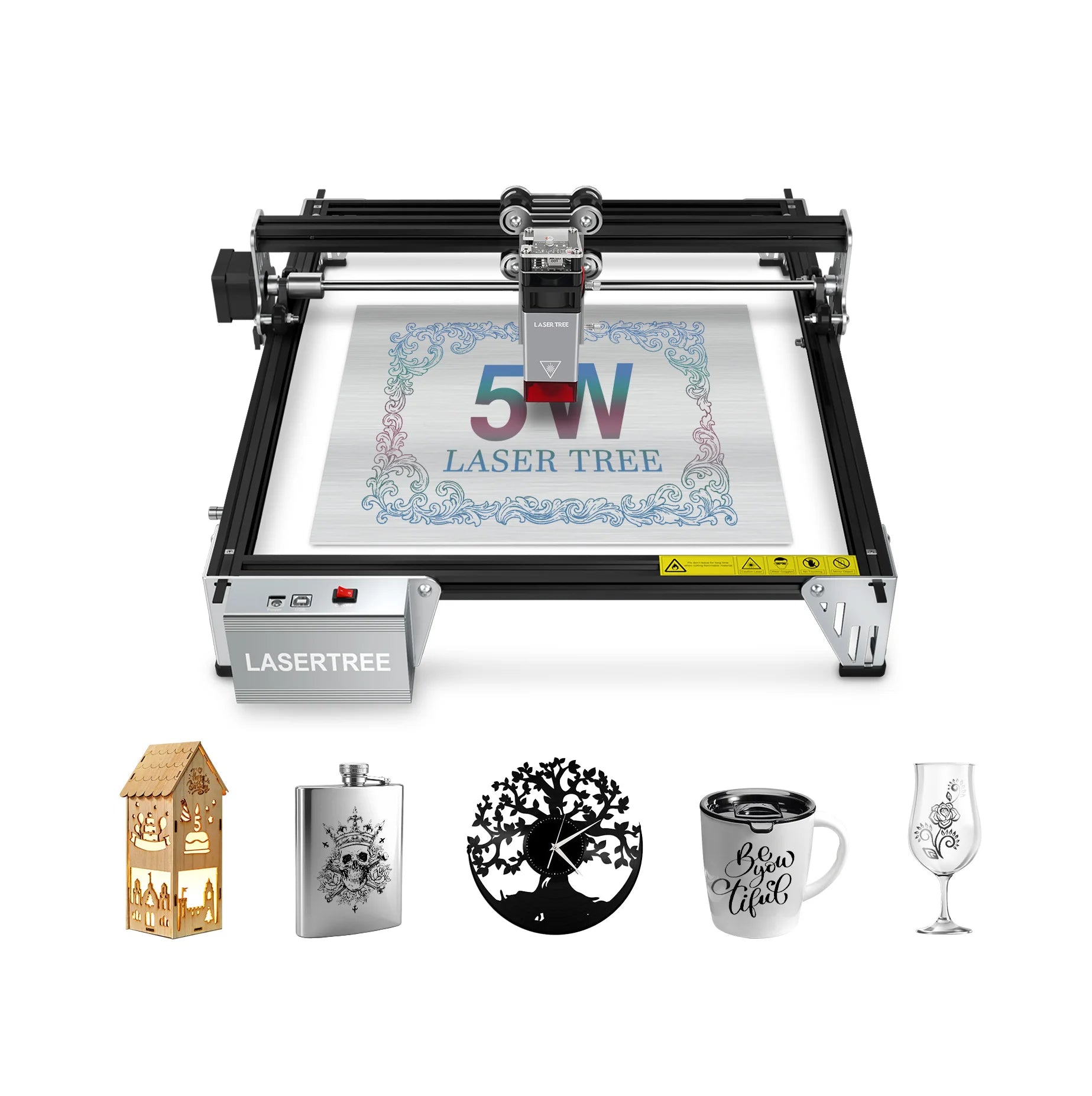 LASER TREE K1 Mini 5w Optical Power 3030  Diode Laser Lazer Engraver Engraving Machine for Plywood Acrylic MDF Leather Wood DIY