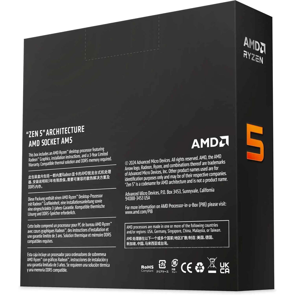 CPU AMD Ryzen 5 9500F 6-Core 12-Thread Unlocked Desktop Processor AMD Ryzen 5 9600x 9600 AMD Processor Socket AM5 DDR5