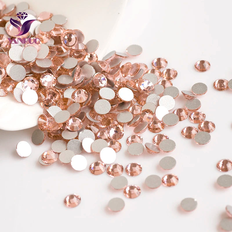 YANRUO 2058NOHF Flatback All Sizes Crystal Rhinestones Stones Nail Clothes for Needlework DIY Crafts Decor Gems