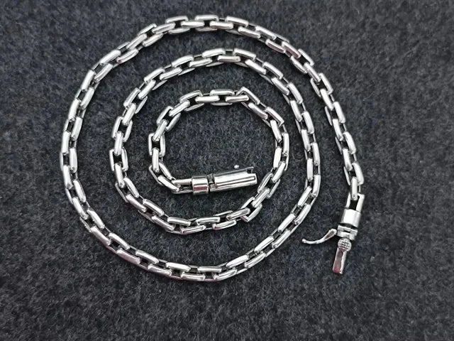 BOCAI Trendy Simple 6MM Collarbone Link New 6MM Necklace Chain for Men & Women Sweater Casual Outfits S925 SilverJewelry