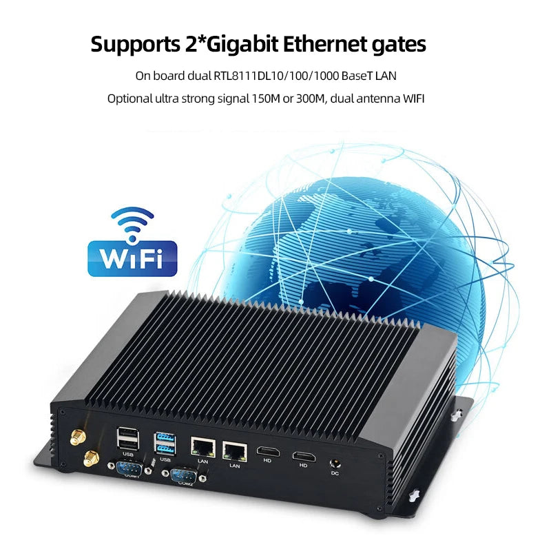 Adipcom MFC-4000 Mini PC CPU Intel 10th Gen Core I5-1035G4 I7-1065G7 16Gmemory 2*DDR4 Fanless Industrial Desktop Office Stock