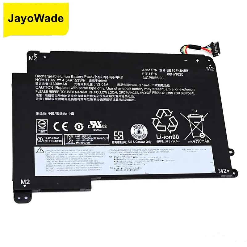 00HW020 00HW021 Laptop Battery for LENOVO ThinkPad P40 Yoga14 Yoga 460 SB10F46458 Notebook Battery 00HW020 11.4V 53Wh