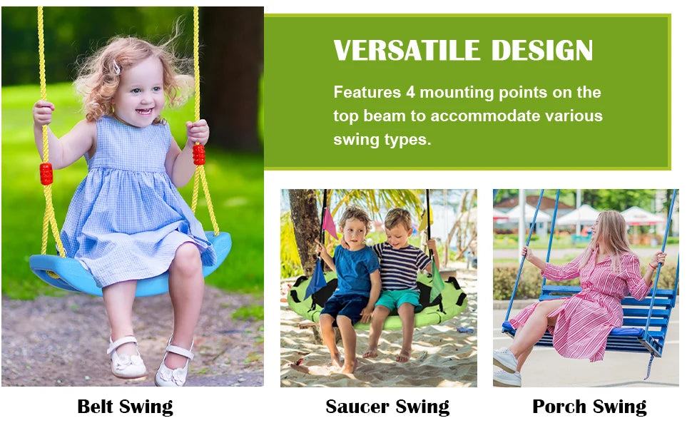 Zoshine Sturdy Load-Bearing Multifunctional Metal Swing Set | Ideal for Courtyard, Terrace & Outdoor Leisure