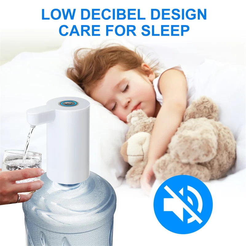 New Electric Smart Water Bottle Dispenser Portable Automatic Drinking Water Pump with Base LED Night Light Device