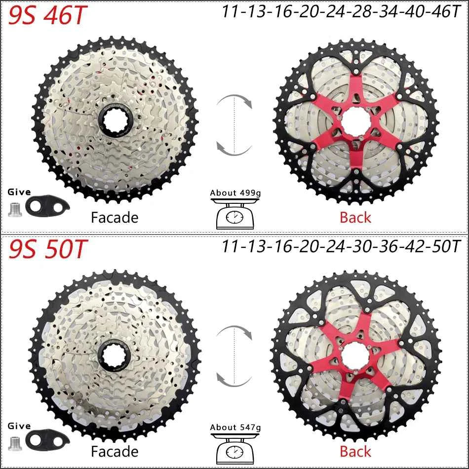 SUNSHINE Bicycle Cassette 8/9/10/11/12Speed Freewheel HG Structure Sprocket 32/36T/40T/42T/46T/50T/52T Flywheel For SHIMANO/SRAM