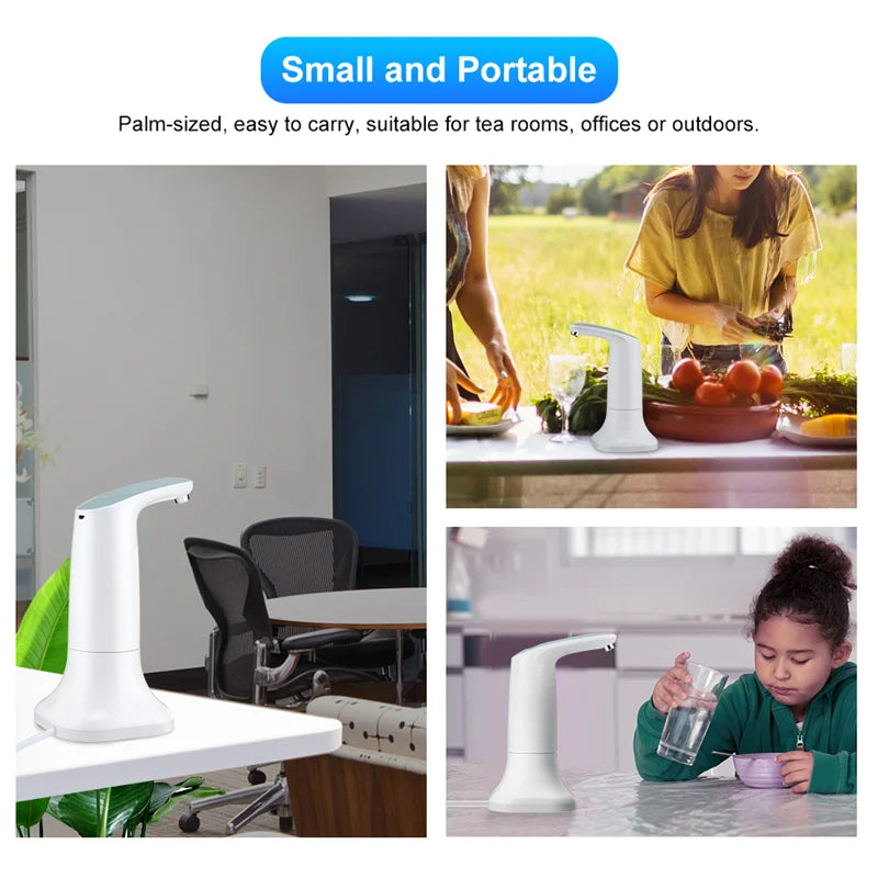New Electric Smart Water Bottle Dispenser Portable Automatic Drinking Water Pump with Base LED Night Light Device