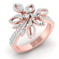 Quality Assured Brass Women's Diamond Ring Trendy Style Finished Surface Rose Gold Latest Arrival Designed Handmade Sale