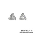 Oofl Lunneavn Wend White Gold Stud Earrings Geometric Crystal Rhinestone Minimalist Everyday Wear Rhodium Plated Unisex