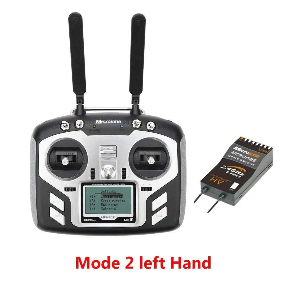 Microzone MC10 10CH 2.4Ghz FHSS RC Transmitter With MC9008S Receiver PCM2048 PWM /M.Bus for RC FPV Racing Drone Airplane