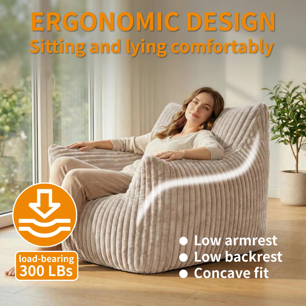 A Lazy Sofa 100% Polyester Cover 100% Shredded Memory Foam Filling Size: 46.06x38.58x29.53in