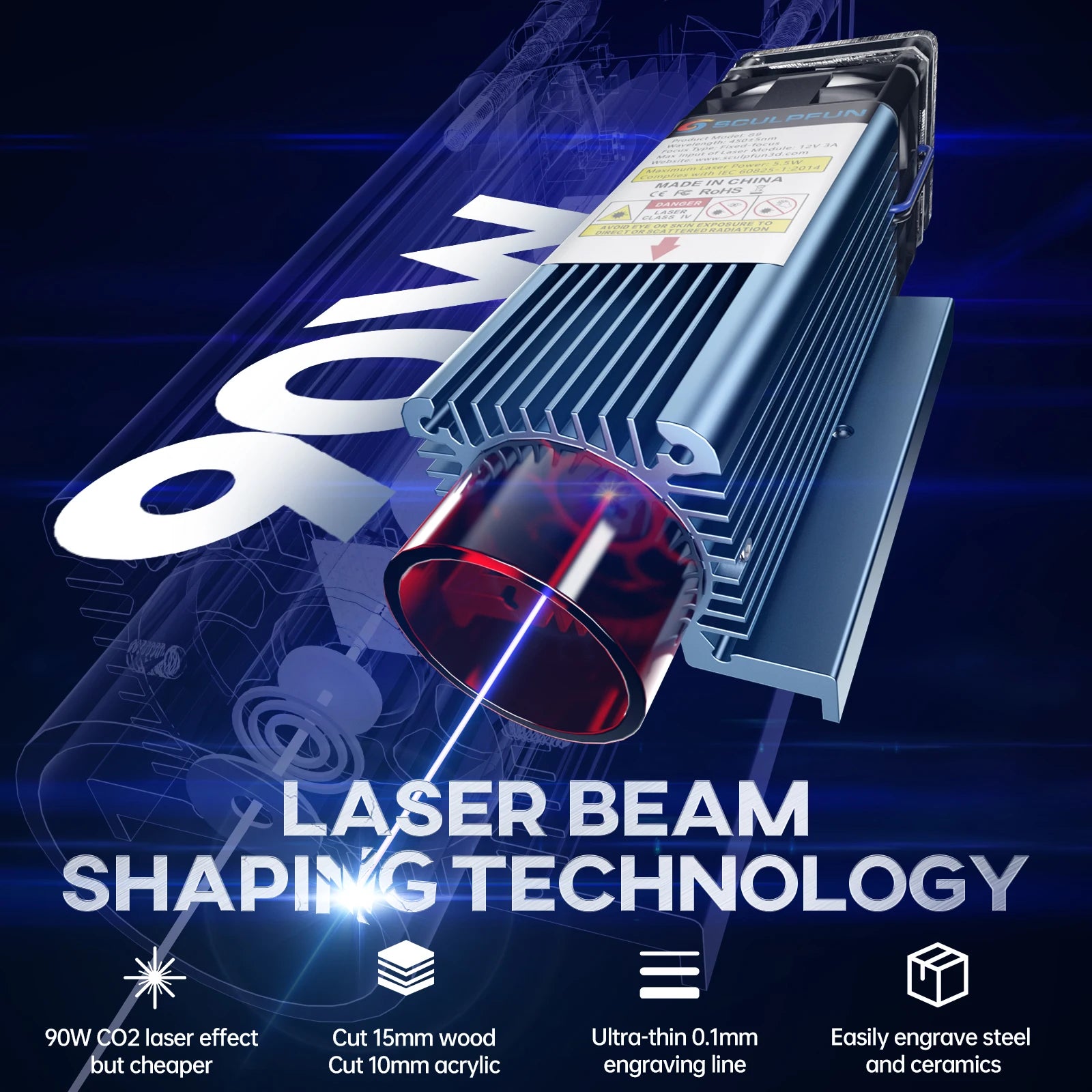 SCULPFUN S9 90W the People of the World Are Crazy About This Mini DIY Laser Engraving and Cutting Machine Laser Engraver