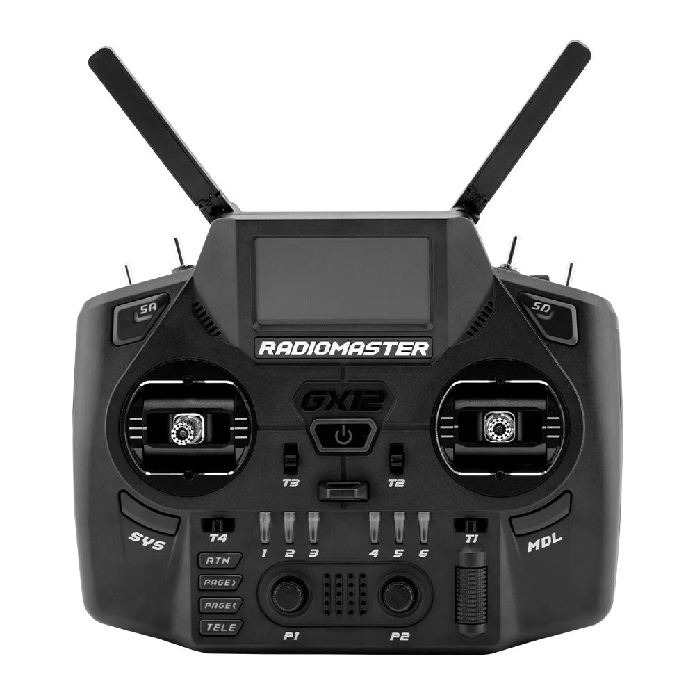 IN Stock Black Radiomaster GX12 1000HZ 3D Digital CNC Hall Gimbal Dual Band Antenna Gemini XROSSBAND EXpressLRS Radio Controller