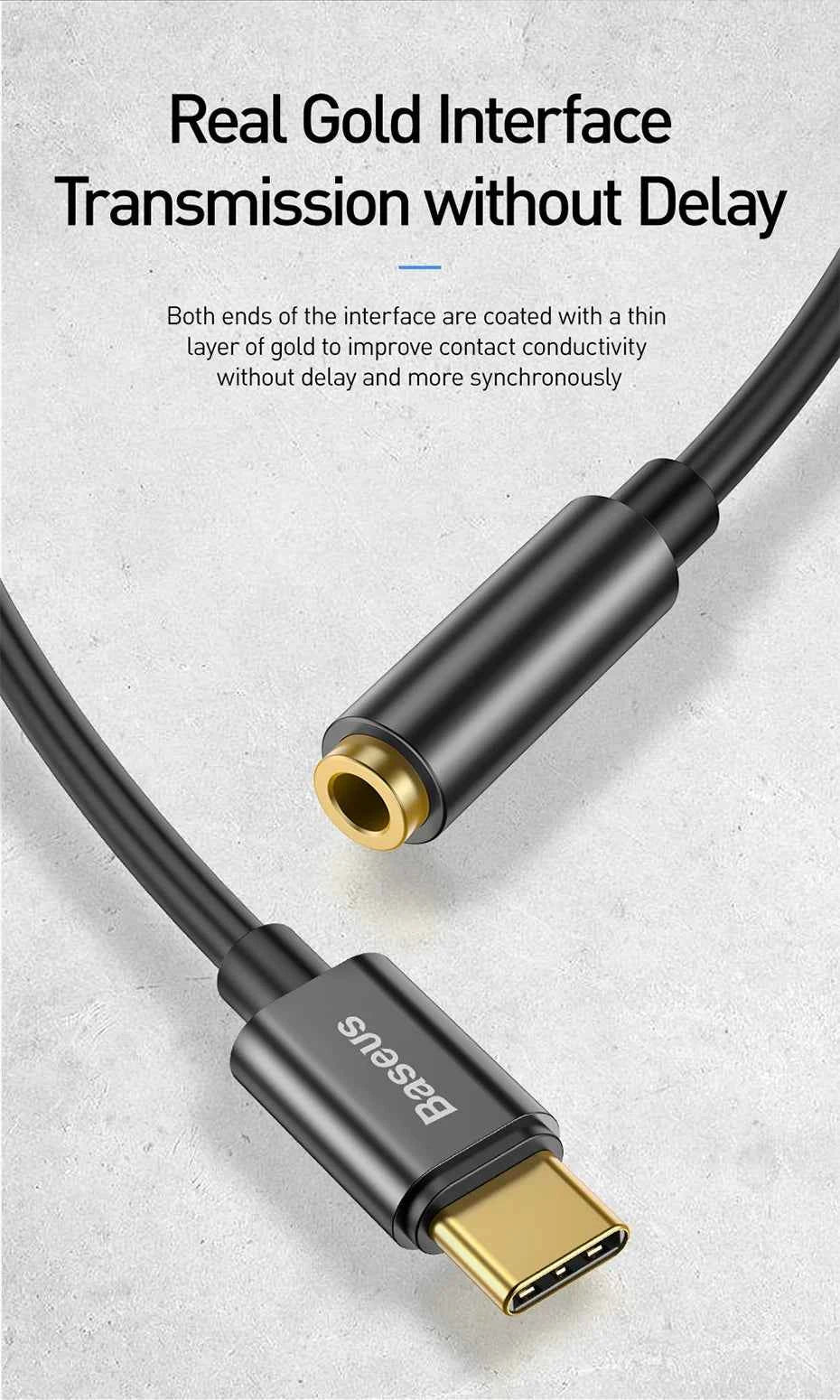 Baseus Type C to 3.5mm Aux Adapter Earphone USB C Cable Headphones Adapter 3.5 Jack Audio cable For Huawei P20 Xiaomi Mi 10