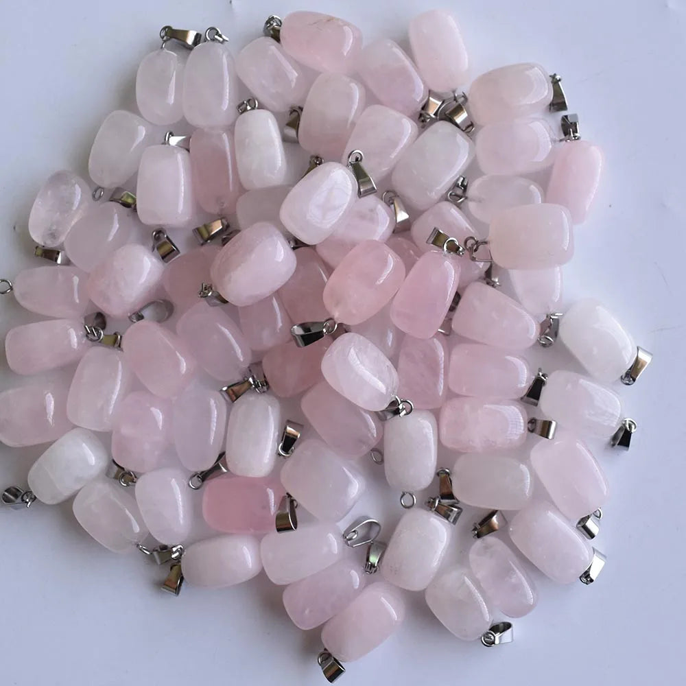 Free shipping hot-selling Good Quality  natural pink quartz  Irregular charm pendants 50pcs/lot wholesale free shipping