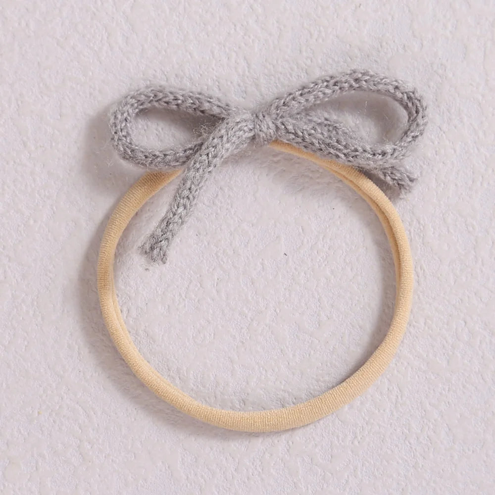 1pcs Wool Bow Elastic Baby Headband for Newborn Girls Hairbands Bowknot Infant Classical Headwear Turban Baby Hair Accessories