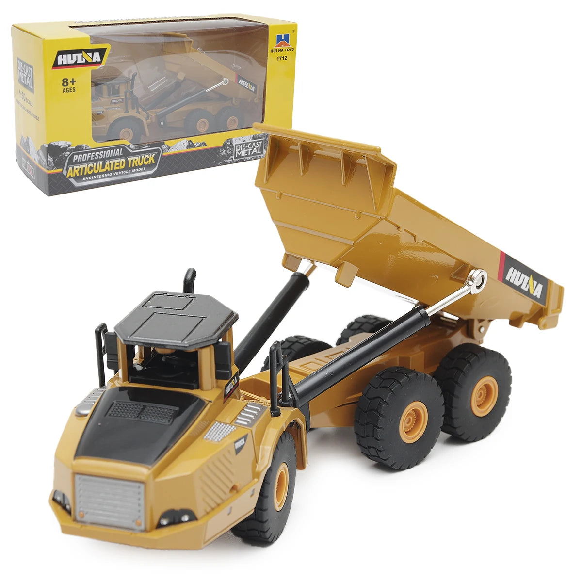 Dropshipping 1/50 Scale Open-Window Huina Static Zinc Alloy Die-cast Construction Model for Over-8-year-old