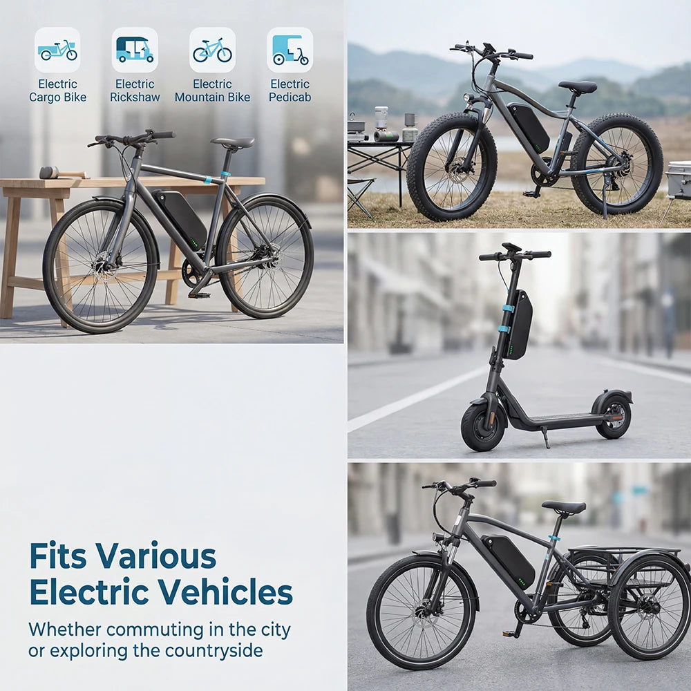 DE Stock 48V Lithium Batterie 25Ah Rechargeable Battery Pack for Electric Bicycle Scooter with 3A Charger Built in BMS 50A Akku