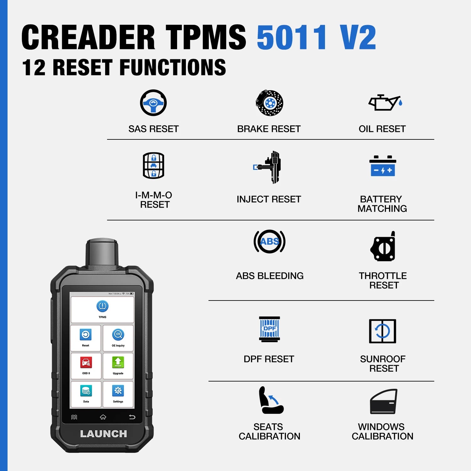 USA EU Warehouse 2026 CRT5011 V2 Creader TPMS Tire Pressure Monitoring Sensor Upgrade Version of CRT5011E