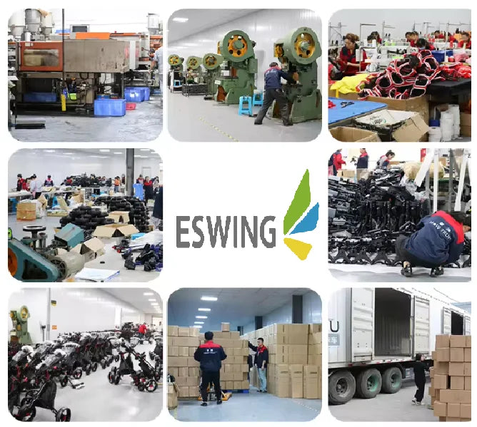 ESWING US Warehouse Golf Cart 2000W High-Power Folding Golf Scooter 18-Hole Golf Caddy Cart with Seat and Umbrella