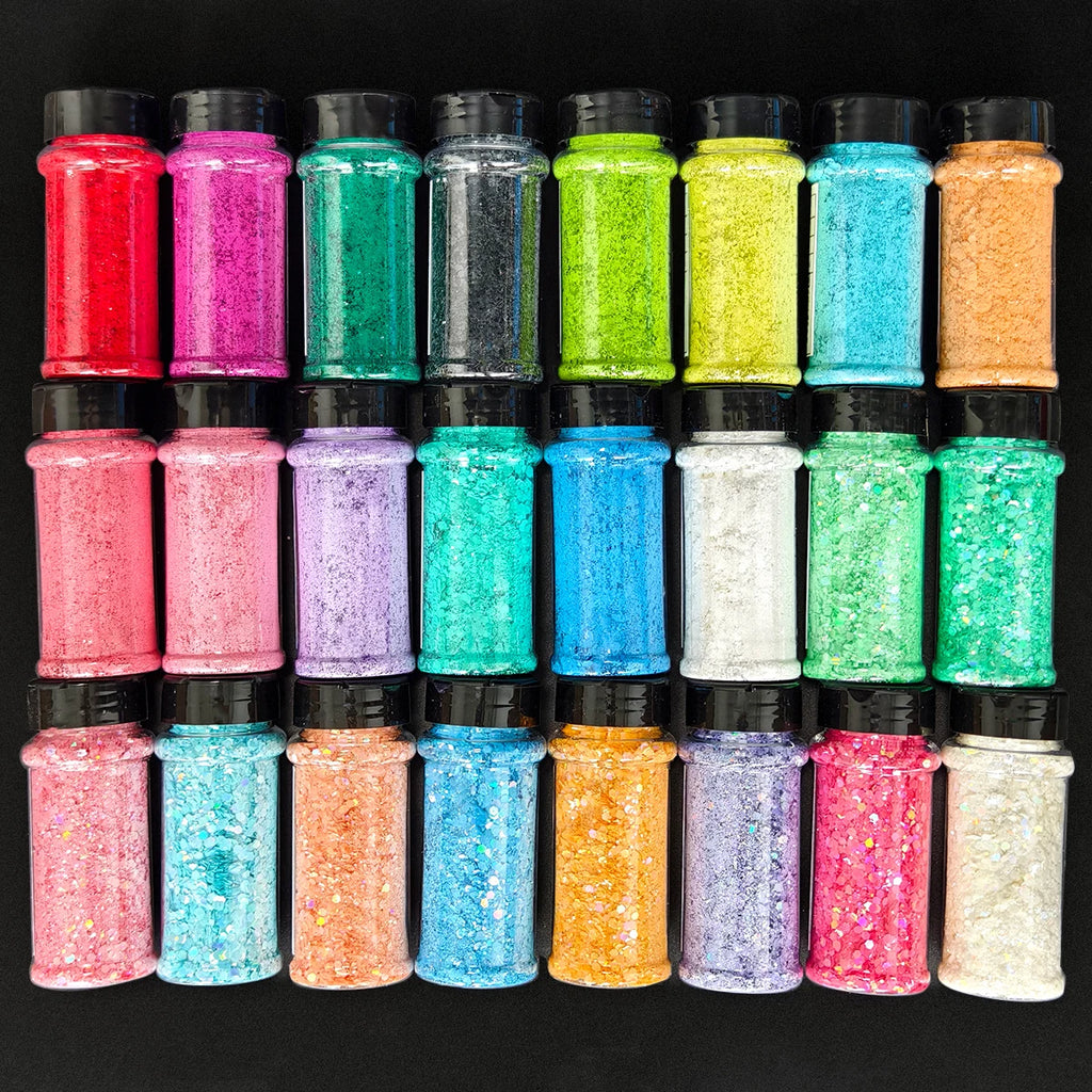 US Warehouse High Bright Glitter Set Free Shipping High Quality Polyester Hexagon Glitter Powder for Resin Crafts Nail