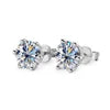 Free Shipping 925 Sterling Silver Round Moissanite Classic Simple Six Claw Earrings for Ladies Christmas Gift Moissanite Jewelry
