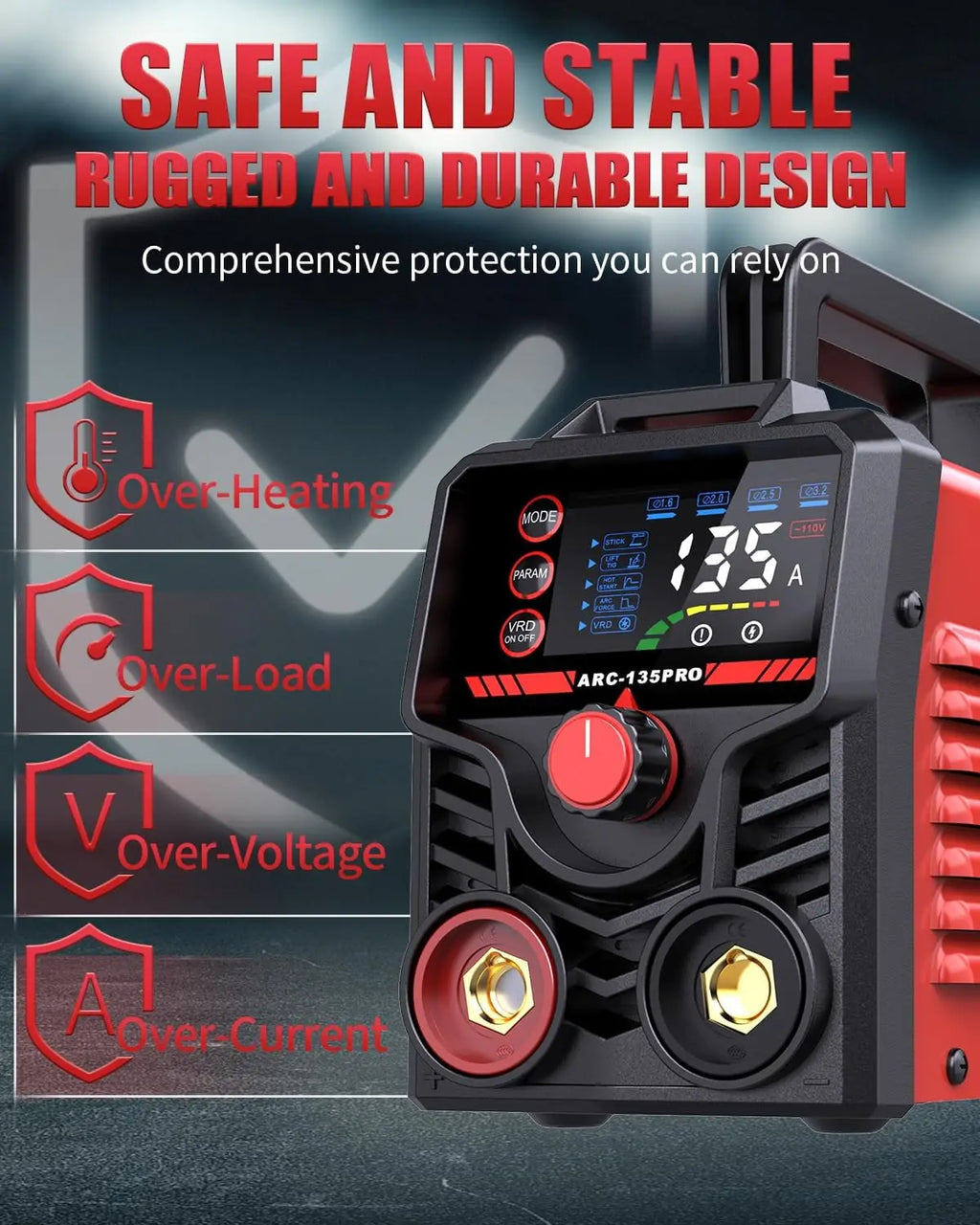 Free Shipping From US Portable ARC Stick Welder 135A IGBT Inverter Welding Machine LED Display TIG Welder Manufacturer