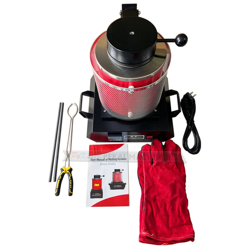 5KG Industrial & DIY Electric Aluminum Copper Gold Lead Silver Induction Red Melting Furnace for Jewelry