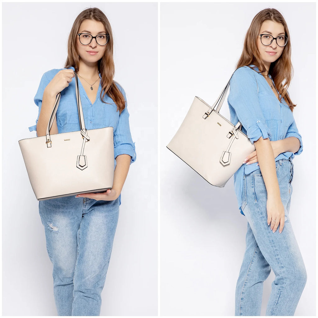 LOVEVOOK Hot Sale Factory Custom Women PU Leather Tote Bag High Quality Summer 3 Pieces Ladies Purses and Handbags for Women Bag