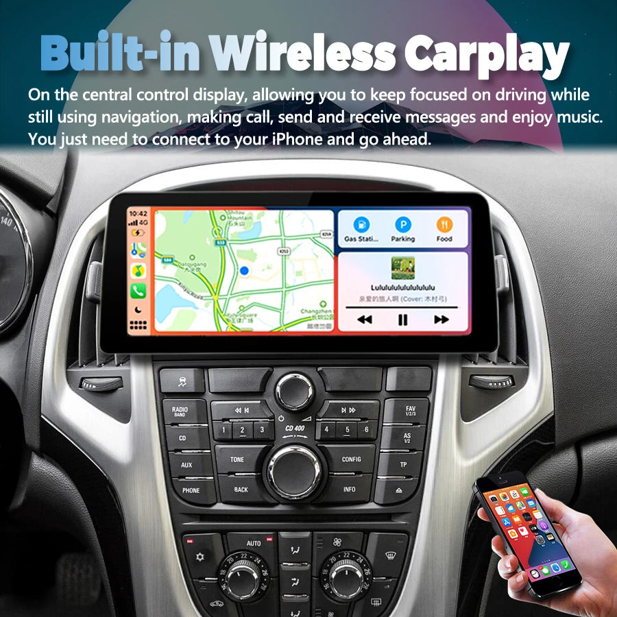 12.3inch Screen Radio Android Car Video Player 2Din Stereo for Buick Excelle for Opel Astra J 2009-2017 GPS Multimedia Carplay