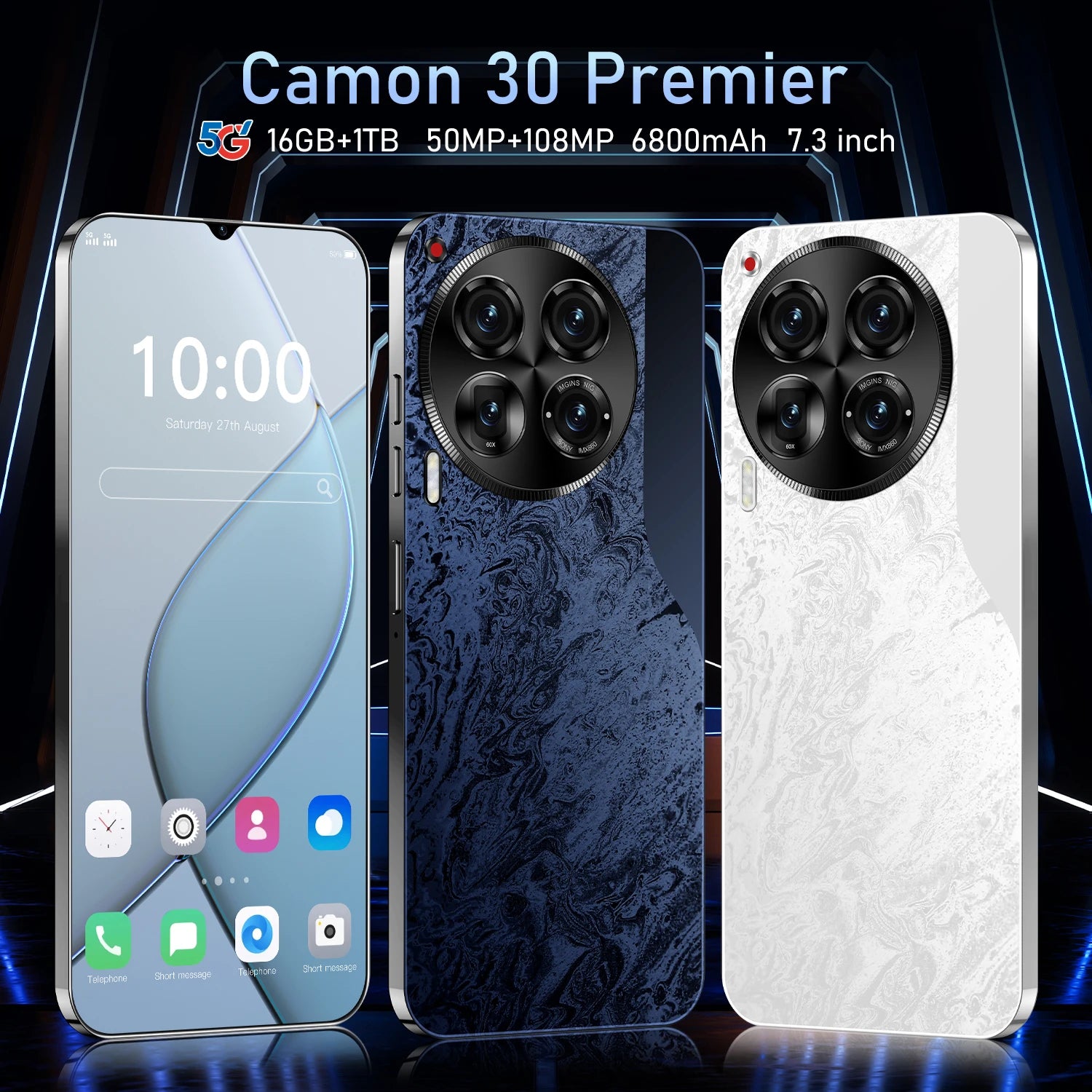 Camon 30 Pro 5G Phone 16GB RAM + 1TB Storage 6.8inch High Def 6800mAh Battery