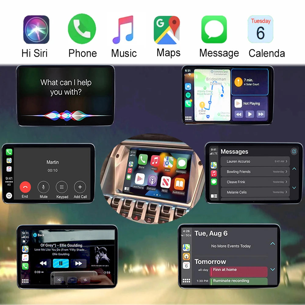 Dckloer 7\" Wireless CarPlay Android Auto Screen for Lamborghini Aventador 2012-2019 Dashboard Central Control with Dual System